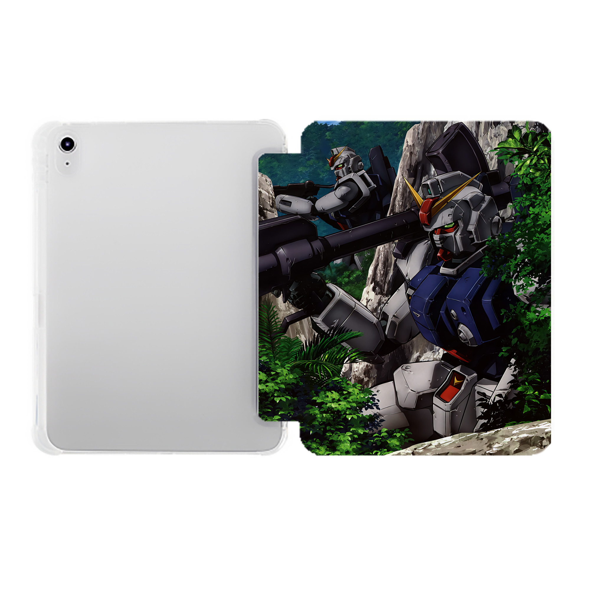 （画像用） 機動戦士ガンダム Mobile Suit Gundam IPad ケース ペン収納付き 三つ折りスタンド PUレザー×シリコン 対応機種9.5/10.5/10.9インチ
